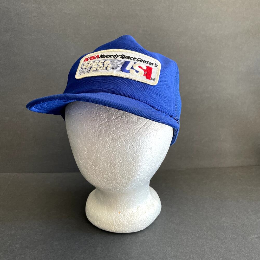 Vintage NASA Kennedy Space Center Trucker Hat Blue